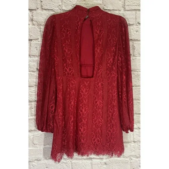 Anthropologie MAEVE Open Back Lace Mini Dress 4P Petites Pockets Stretch 9301 - Picture 9 of 14